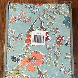 Anita Floral Shower Curtain - Teal, Orange, Red